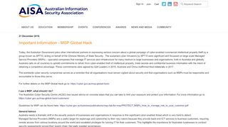 
                            13. MSP Global Hack - Australian Information Security Association