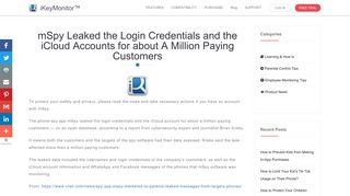 
                            6. mSpy Leaked the Login Credentials and the iCloud Accounts for ...