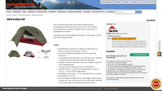 
                            11. MSR Hubba NX, 1 Personen Zelte, Sackundpack.de Reiseausrüstungen