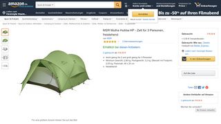 
                            7. MSR Mutha Hubba HP - Zelt für 3 Personen, freistehend: Amazon.de ...
