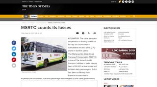 
                            11. MSRTC counts its losses | Kolhapur News - Times of India