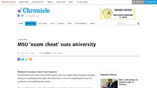 
                            8. MSU 'exam cheat' sues university | The Chronicle
