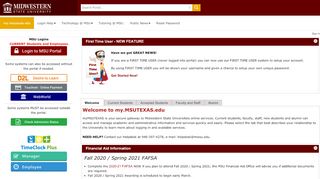 
                            9. MSU Portal: my.msutexas.edu