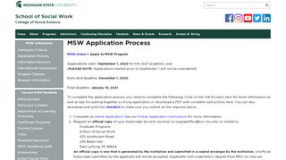 
                            13. MSW Application Process | the MSU School of Social Work