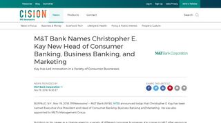
                            6. M&T Bank Names Christopher E. Kay New Head of Consumer ...