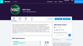 
                            7. M&T Bank Reviews: 572 User Ratings - WalletHub