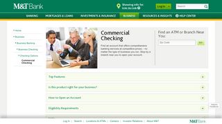 
                            3. M&T Commercial Checking - Business | M&T Bank - mtb MTB