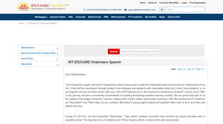 
                            13. MT EDUCARE Chairmans Speech - Dynamic Levels