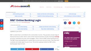 
                            11. M&T Online Banking Login | OnlineBanking101.com