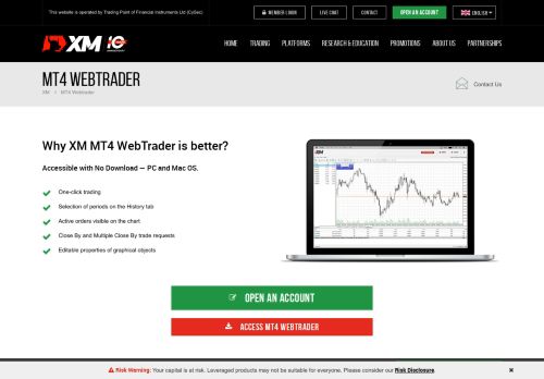 
                            2. MT4 Webtrader | Access the Metaquotes Webtrader at XM - XM.com