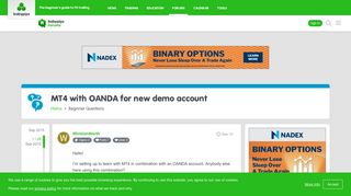 
                            7. MT4 with OANDA for new demo account - Beginner Questions ...