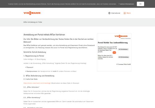 
                            2. MTan Anmeldung am Portal - Viessmann IT-Service GmbH