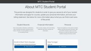 
                            10. MTC Student Portal - Login