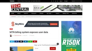 
                            13. MTN billing system exposes user data - TechCentral