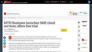 
                            9. MTN Business launches SME cloud services, offers free trial | ITWeb
