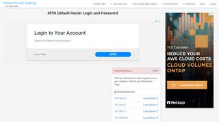 
                            12. MTN Default Router Login and Password - Clean CSS