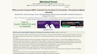 
                            10. MTN Launches Facebook ZERO- Unlimited Free Facebook For Everybody ...