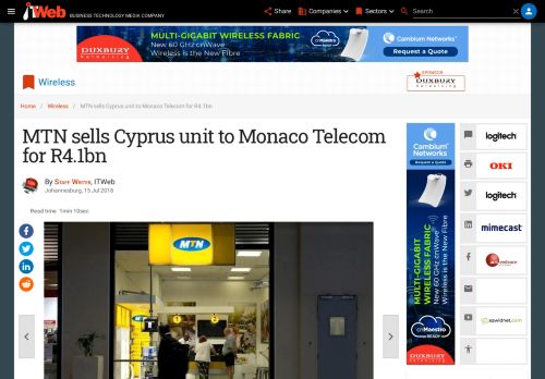 
                            12. MTN sells Cyprus unit to Monaco Telecom for R4.1bn | ITWeb