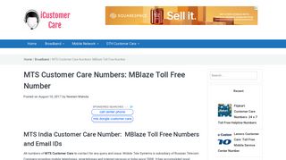 
                            11. MTS Customer Care Numbers | Mblaze Toll Free Number and Email ...