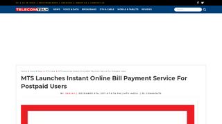 
                            11. MTS Launches Instant Online Bill Payment Service For Postpaid Users ...