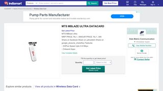 
                            10. MTS MBLAZE ULTRA DATACARD - View Specifications & Details of ...
