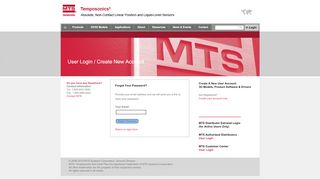 
                            7. MTS Sensors: User Login / Create New Account