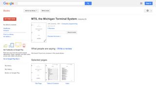 
                            9. MTS, the Michigan Terminal System