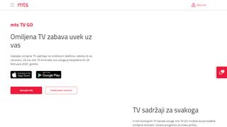 
                            1. mts TV GO - mts TV korisnici | mts - Tvoj svet