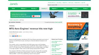 
                            7. MTU Aero Engines' revenue hits new high | Jane's 360