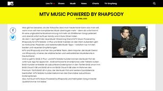 
                            8. MTV Music Powered by Rhapsody | MTV Germany