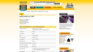 
                            7. MTV myMTVmobile - Alle Tarifdetails auf teltarif.de!