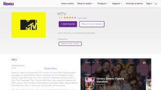 
                            8. MTV | Roku Channel Store | Roku