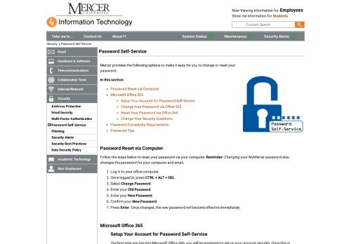 
                            12. MU Information Technology - Password Self Service