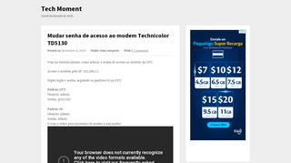 
                            4. Mudar senha de acesso ao modem Technicolor TD5130 | Tech Moment