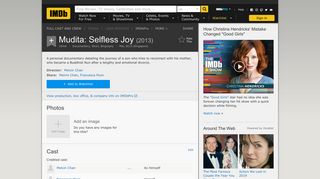 
                            6. Mudita: Selfless Joy (2013) - IMDb