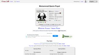 
                            8. Muhammad Qasim Popal chess games and profile - Chess-DB.com