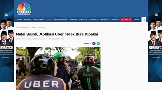 
                            5. Mulai Besok, Aplikasi Uber Tidak Bisa Dipakai - CNBC Indonesia
