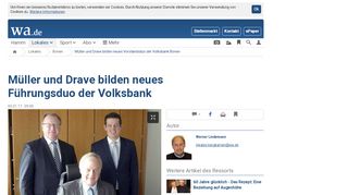
                            10. Müller und Drave bilden neues Vorstandsduo der Volksbank Bönen ...