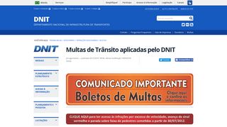 
                            4. Multas de Trânsito aplicadas pelo DNIT — DNIT