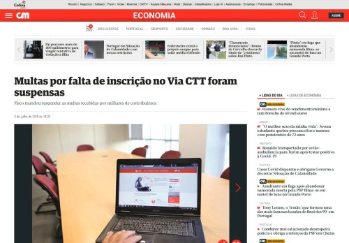 
                            7. Multas por falta de inscrição no Via CTT foram suspensas - Economia ...