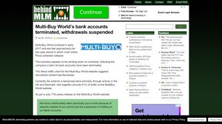 
                            13. Multi-Buy World's bank accounts terminated, withdrawals suspended