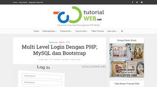
                            3. Multi Level Login Dengan PHP, MySQL dan Bootstrap | TUTORIAL WEB