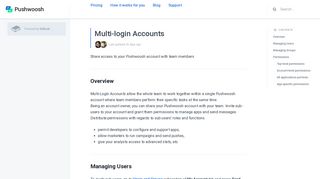 
                            5. Multi-login Accounts - Pushwoosh