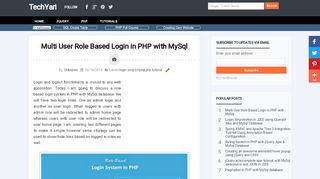 
                            4. Multi User Role Based Login in PHP with MySql | TechYari