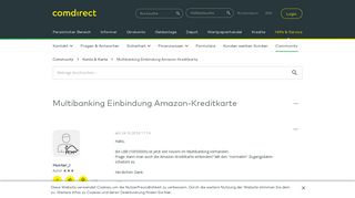 
                            6. Multibanking Einbindung Amazon-Kreditkarte - comdirect