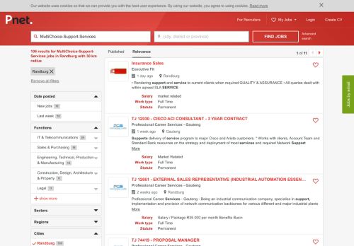 
                            8. MultiChoice Support Services jobs in Randburg - PNet