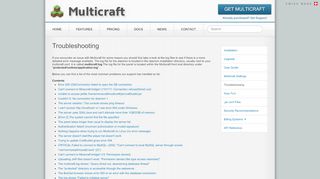 
                            12. Multicraft - The Minecraft Hosting Solution - Troubleshooting