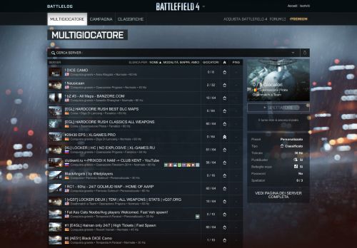 
                            3. Multigiocatore - Battlelog / Battlefield 4