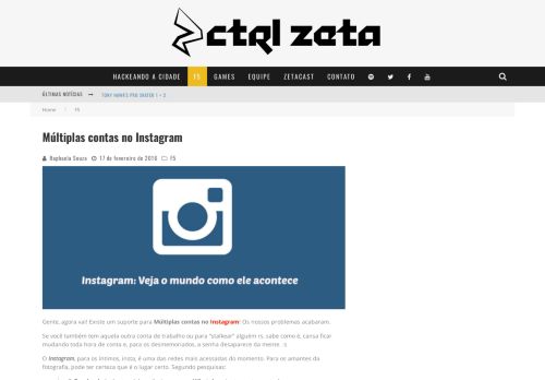 
                            5. Múltiplas contas no Instagram - Ctrl Zeta