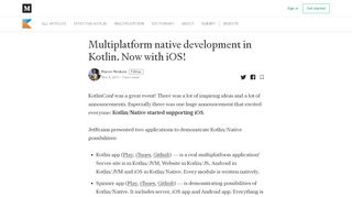 
                            9. Multiplatform native development in Kotlin. Now with iOS!